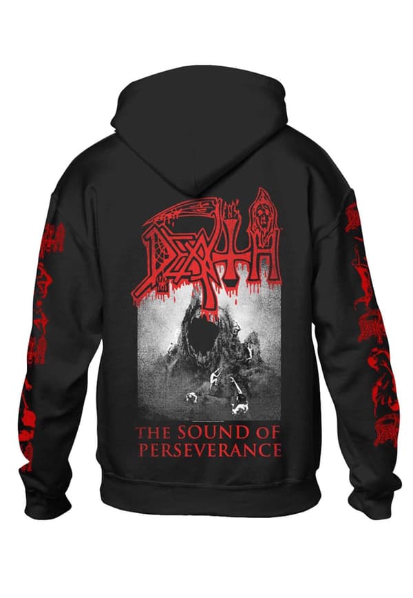 Death Hoodie The Sound Of Perseverance Band Logo Official Mens Black Pullover