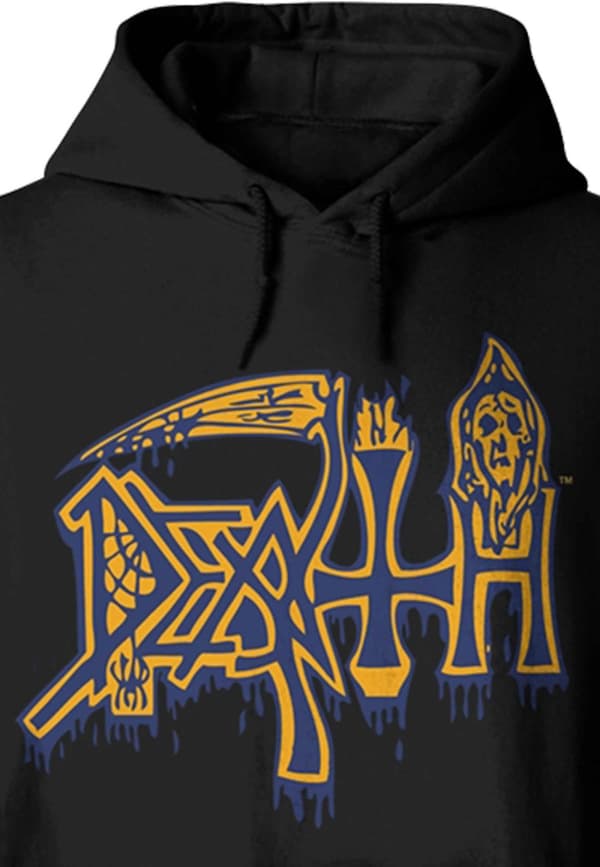 Death Hoodie Leprosy Band Logo Official Mens Black Pullover