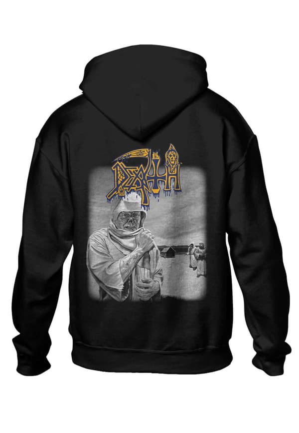 Death Hoodie Leprosy Band Logo Official Mens Black Pullover