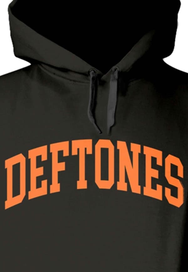 Deftones Hoodie College band Logo Official Mens Black Pullover