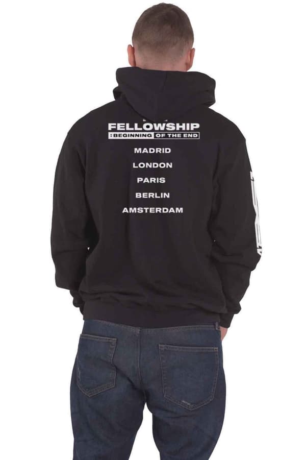 ATEEZ Hoodie Fellowship Tour Euro Official Mens Black Zipped