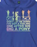 Miniatyrbild 4 av 4: The Beatles Hoodie Get Back Gradient Logo Official Mens Royal Blue Pullover