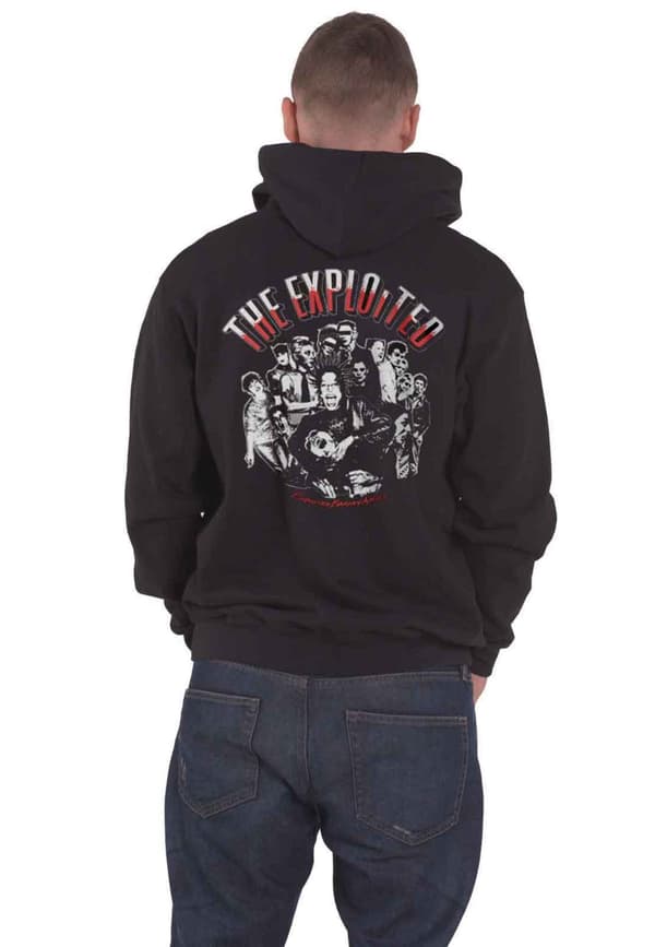 The Exploited Hoodie Barmy Army Band Logo Official Mens Black Zipped