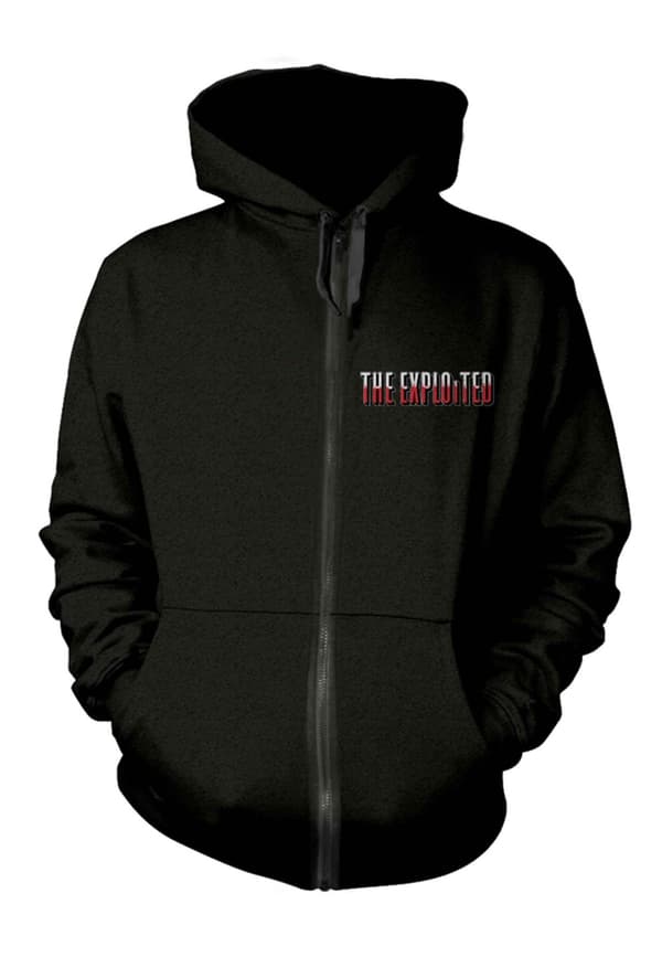 The Exploited Hoodie Barmy Army Band Logo Official Mens Black Zipped