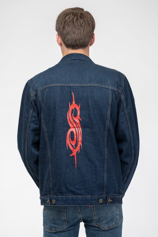 Slipknot Denim Jacket Tribal Band Logo The end so far Official Unisex Blue