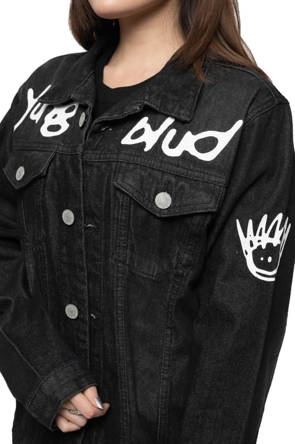 Yungblud Denim Jacket Be Fookin Happy Logo Official Unisex Black