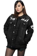 Miniatyrbild 2 av 4: Yungblud Denim Jacket Be Fookin Happy Logo Official Unisex Black