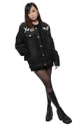 Miniatyrbild 1 av 2: Yungblud Denim Jacket Be Fookin Happy Logo Official Unisex Black