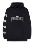 Miniatyrbild 1 av 3: Punisher Hoodie Skull Stamp Logo Official Marvel Comics Mens Black Pullover