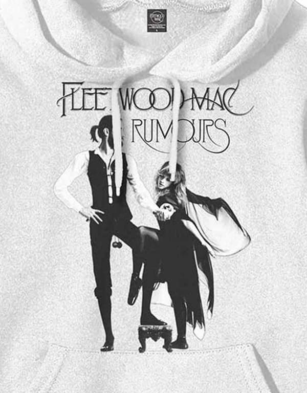 Fleetwood Mac Hoodie Rumours Band Logo Official Mens White Pullover