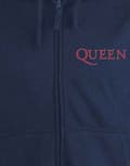 Miniatyrbild 3 av 4: Queen Hoodie Classic Crest Band Logo Official Mens Navy Blue Zipped