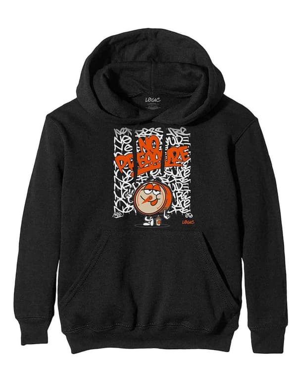 Logic Hoodie Gauge Logo Official Mens Black Pullover