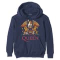 Miniatyrbild 3 av 4: Queen Hoodie Classic Crest Band Logo Official Mens Navy Blue Pullover S