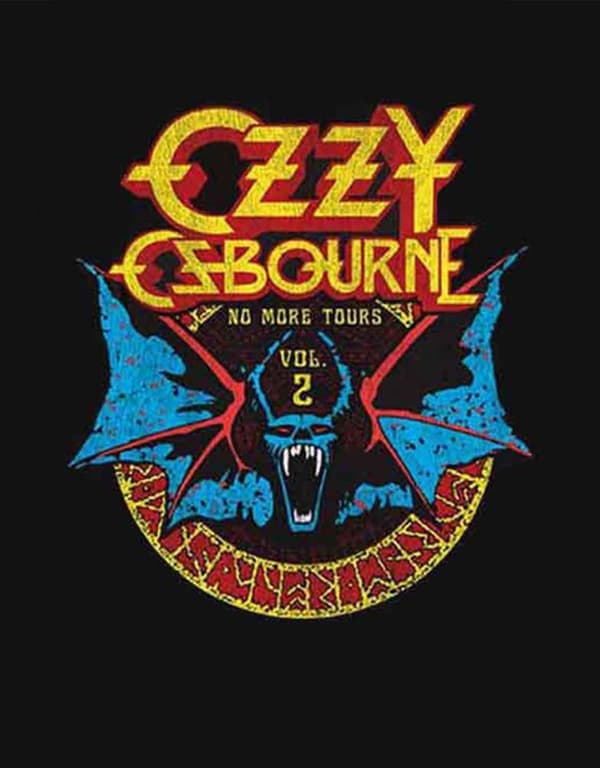 Ozzy Osbourne Hoodie Bat Circle Logo Official Mens Black Pullover Black