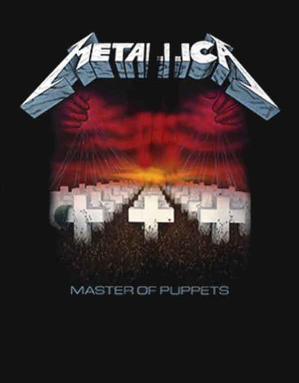 Metallica Hoodie Master Of Puppets Tracks Official Mens Black Pullover
