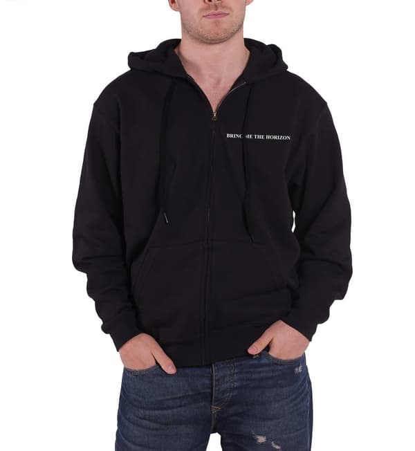 Bring Me The Horizon Mens Hoodie Black Sempiternal Official Zipped