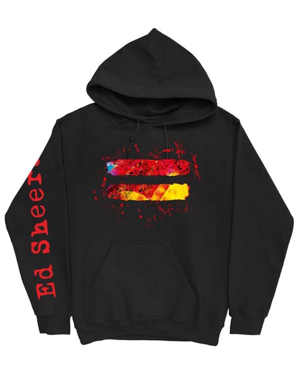 Ed Sheeran Hoodie Equals Logo Official Mens Black Pullover Arm Print Black XXL
