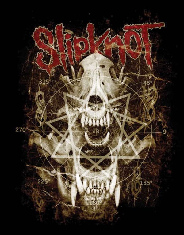 Slipknot Mens Hoodie Black Skull Teeth band logo zipped Official