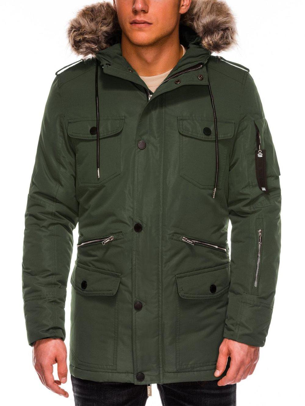Men's winter parka jacket C410 - olive