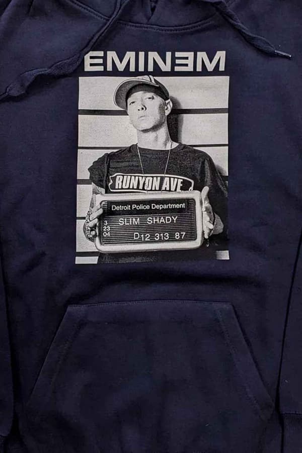 Eminem Hoodie Arrest Logo Official Unisex Navy Blue Pullover
