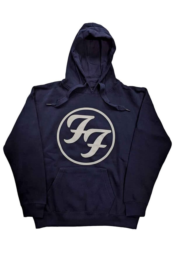 Foo Fighters Hoodie FF Band Logo Official Unisex Navy Blue Pullover