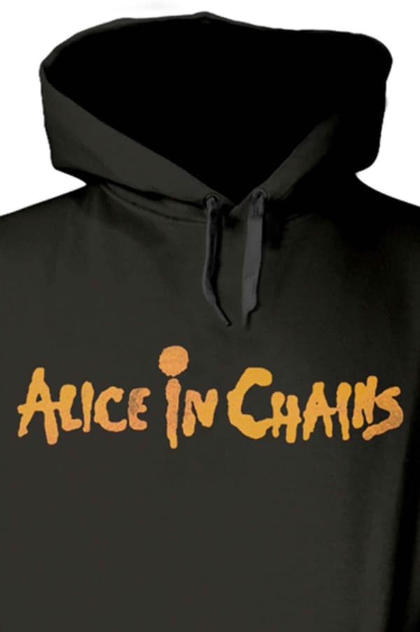 Alice In Chains Hoodie Dirt Band Logo Official Mens Black Pullover