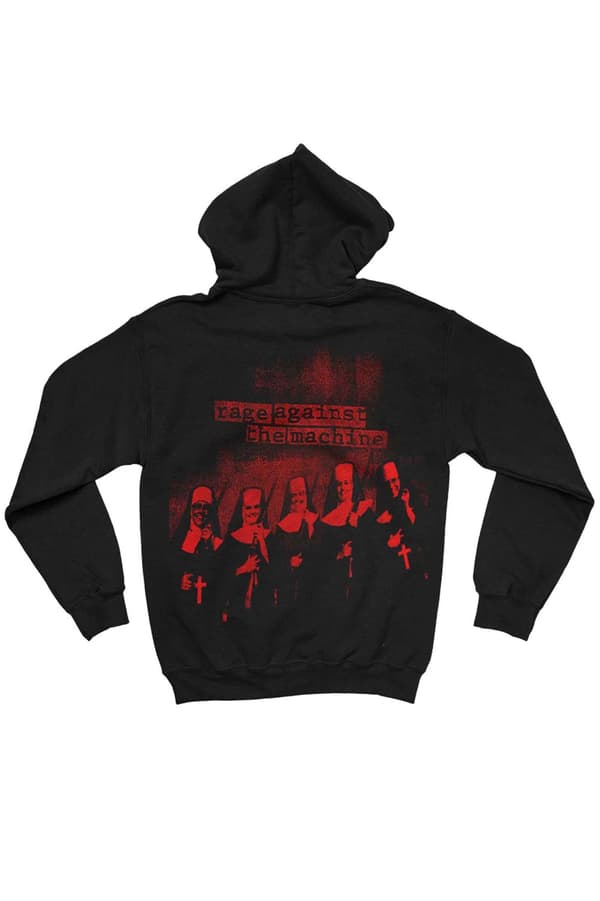 Rage Against The Machine Hoodie Nuns Band Logo Official Mens Black Pullover