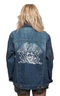 Miniatyrbild 3 av 4: Queen Denim Jacket Classic White Crest Band Logo Official Unisex Blue