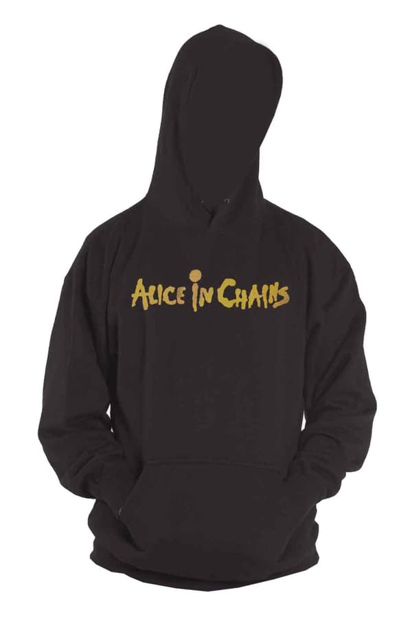 Alice In Chains Hoodie Dirt Band Logo Official Mens Black Pullover