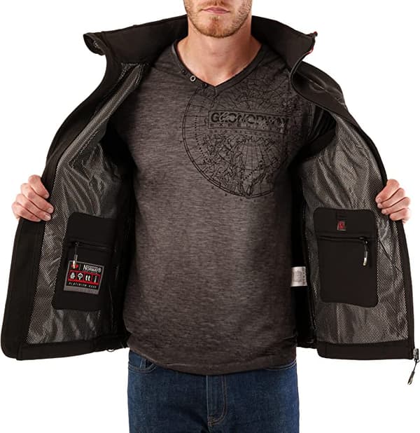 Softshelljacka L Svart Geographical Norway