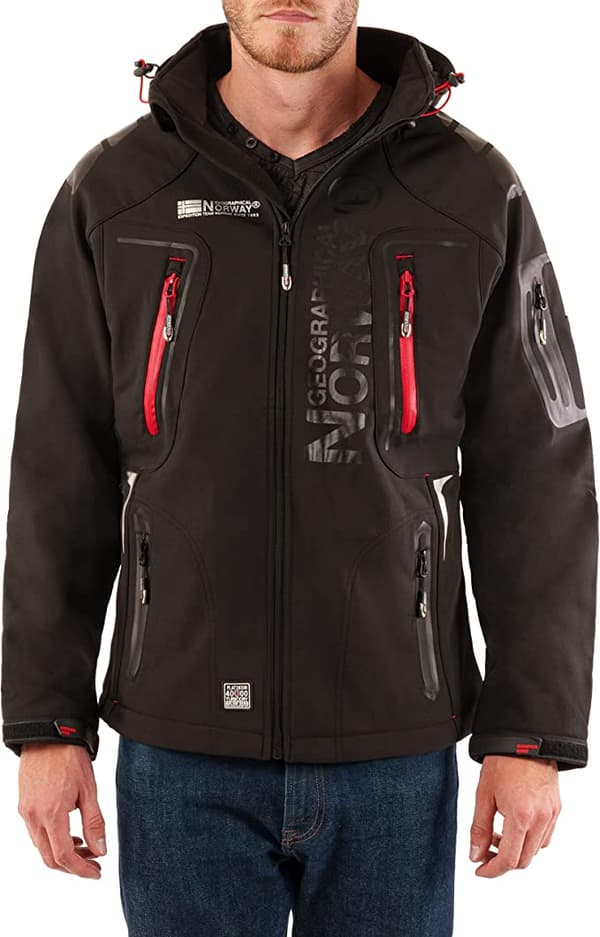 Softshelljacka L Svart Geographical Norway
