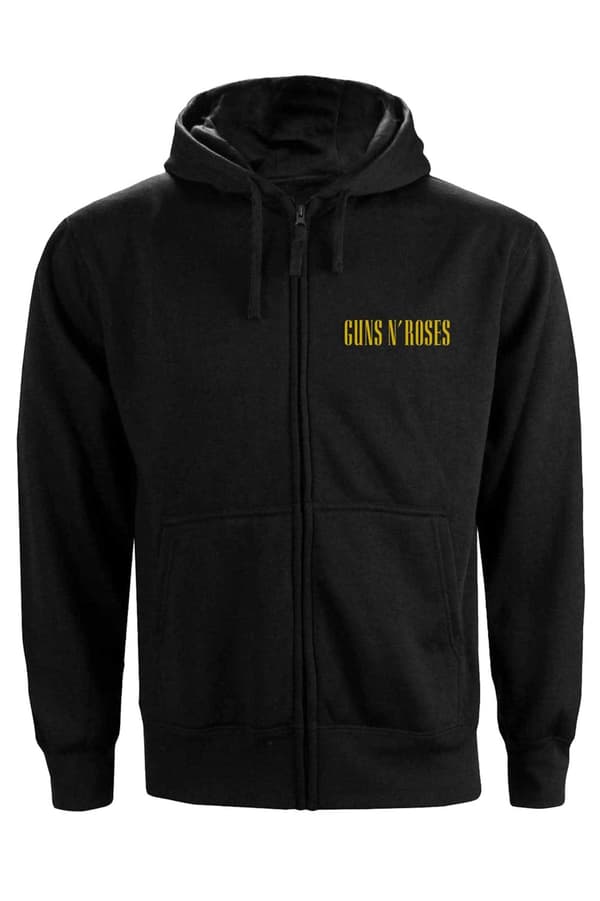 Guns N' Roses Hoodie Classic Band Logo Official Womens Black Zipped