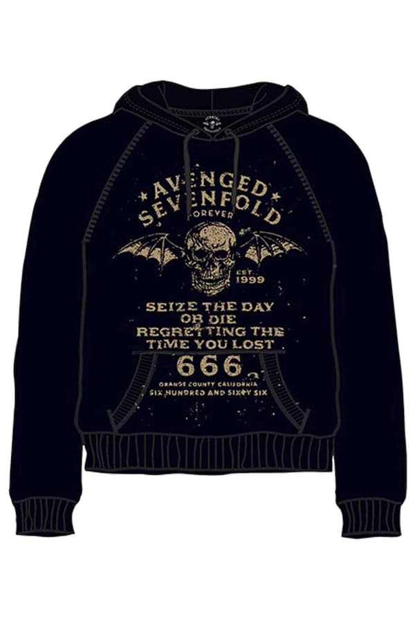 Avenged Sevenfold Hoodie Seize the Day Band Logo Official Unisex Black Pullover