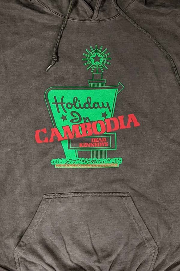 Dead Kennedys Hoodie Holiday in Cambodia Official Unisex Charcoal Grey Pullover
