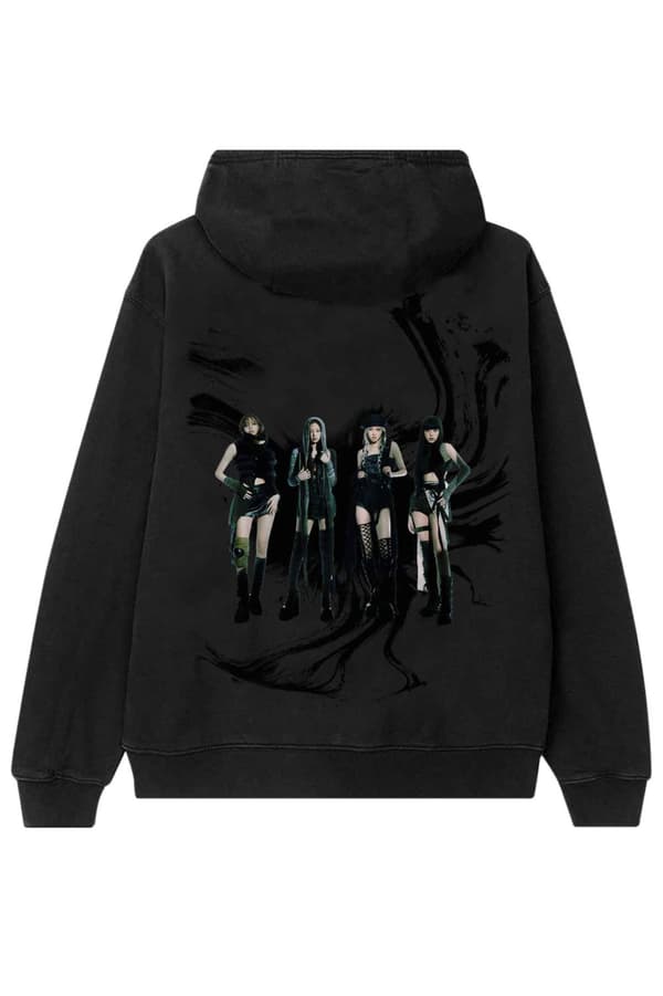BlackPink Hoodie Pink Venom Oil Stroke Logo Official Unisex Black Pullover