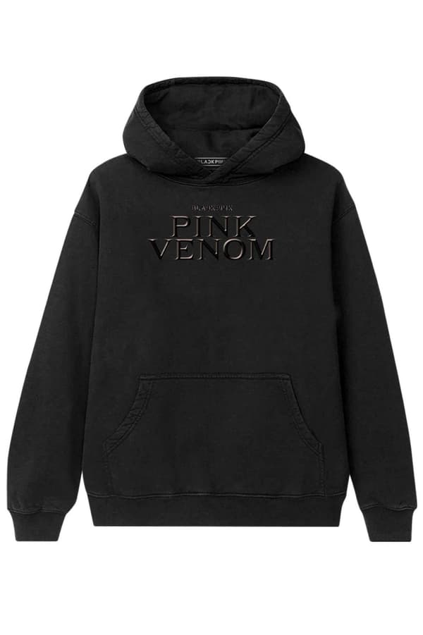 BlackPink Hoodie Pink Venom Oil Stroke Logo Official Unisex Black Pullover