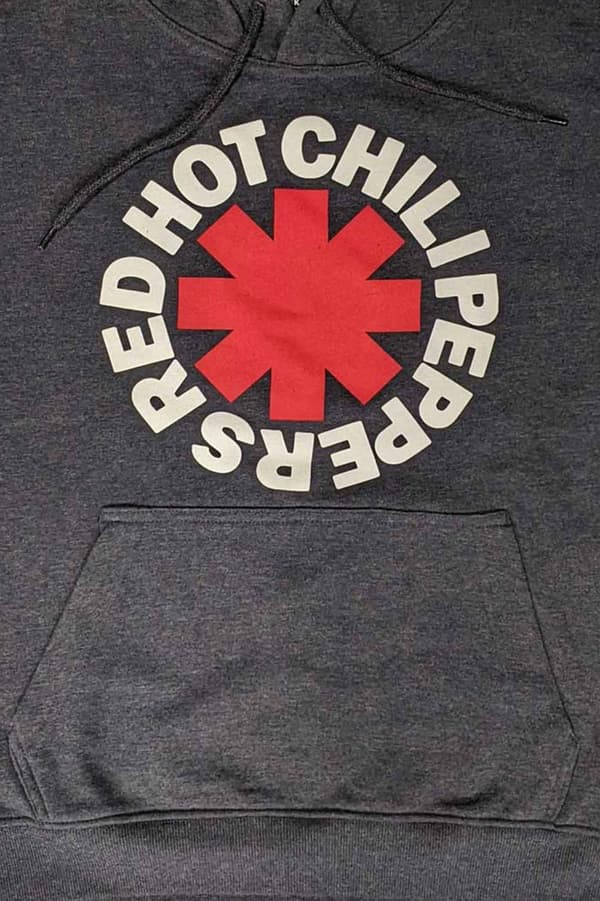 Red Hot Chili Peppers Hoodie Classic Asterisk Official Unisex Charcoal Pullover