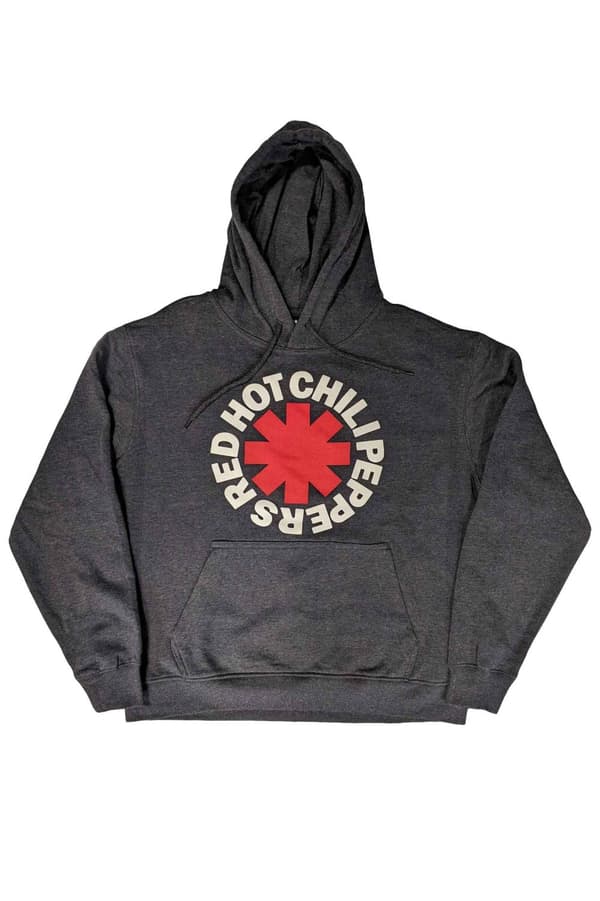 Red Hot Chili Peppers Hoodie Classic Asterisk Official Unisex Charcoal Pullover