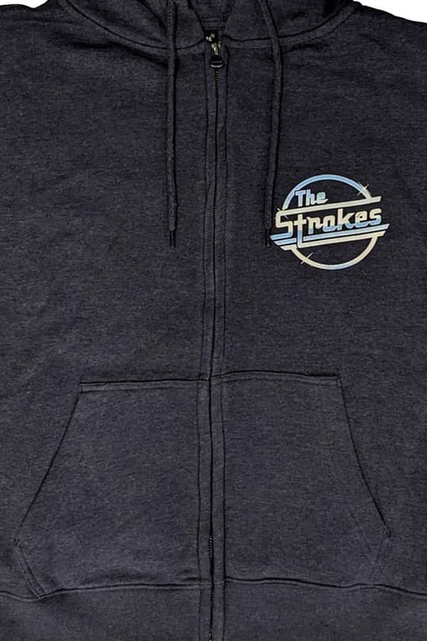 The Strokes Hoodie OG Magna Band Logo Official Unisex Navy Blue Zipped