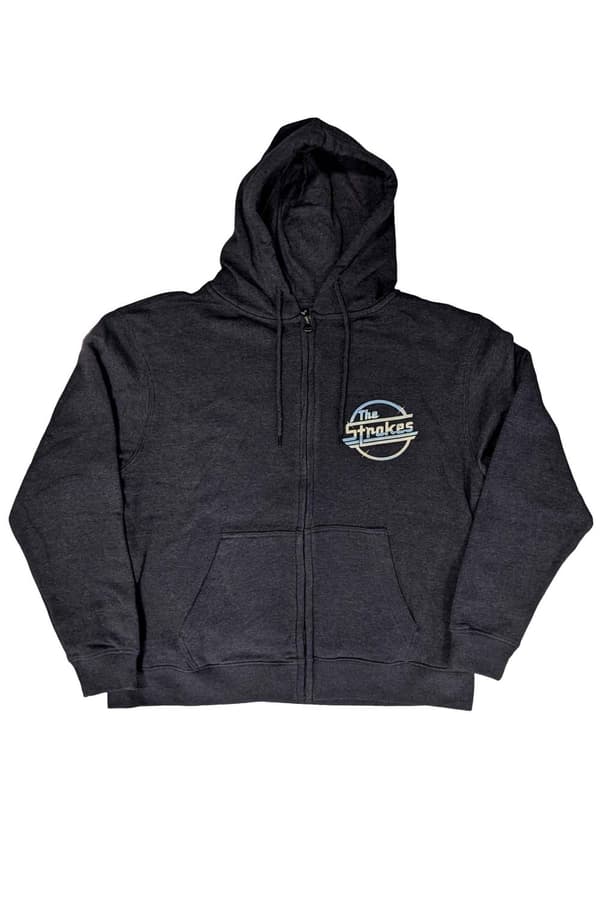 The Strokes Hoodie OG Magna Band Logo Official Unisex Navy Blue Zipped