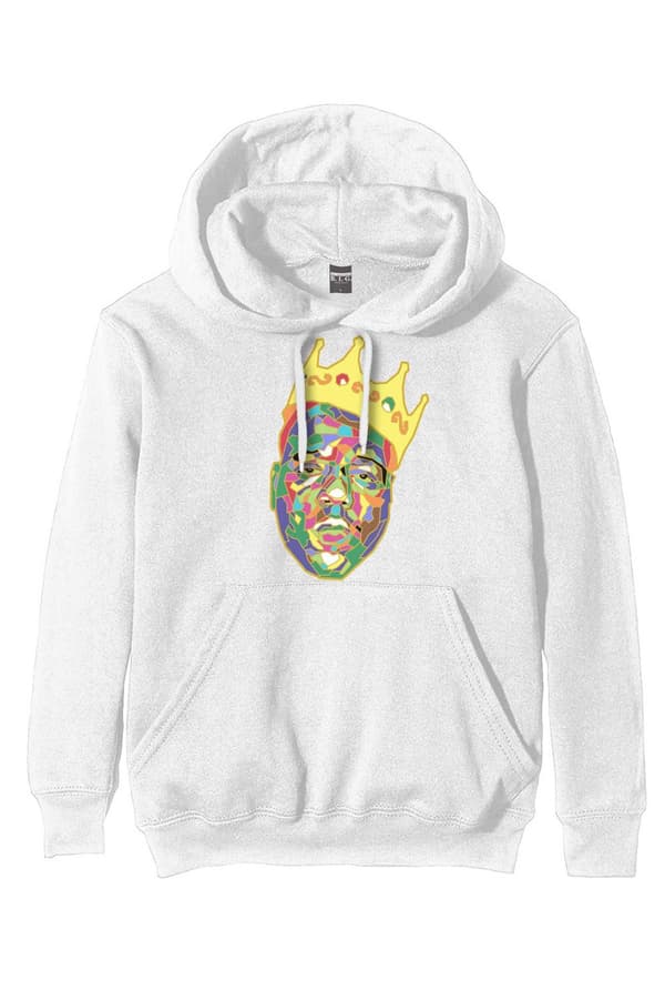 Biggie Smalls Hoodie Crown Logo Official Unisex White Pullover