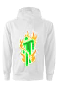 Miniatyrbild 2 av 4: Billie Eilish Hoodie Airbrush Flames Blohsh Logo Official Unisex White Pullover