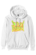 Miniatyrbild 1 av 4: Billie Eilish Hoodie Airbrush Flames Blohsh Logo Official Unisex White Pullover