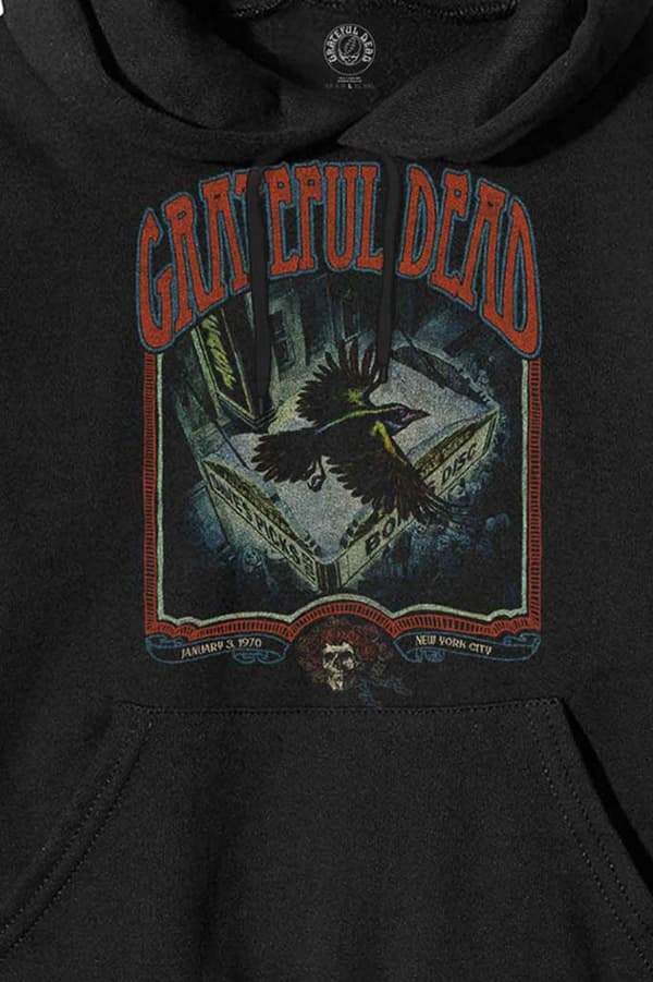 Grateful Dead Hoodie Vintage Poster Band Logo Official Unisex Black Pullover