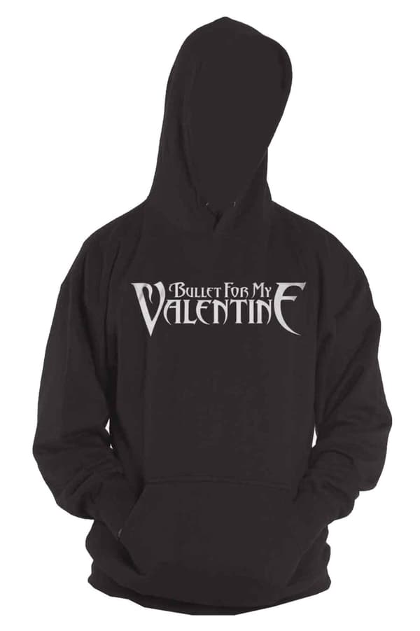 Bullet For My Valentine Hoodie Logo and Raven Official Unisex Black Pullover