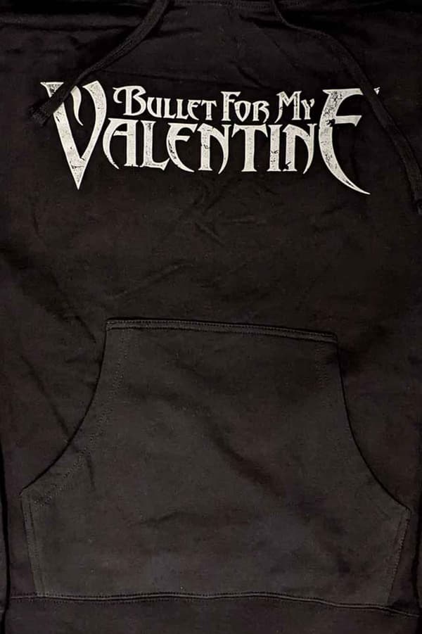 Bullet For My Valentine Hoodie Logo and Raven Official Unisex Black Pullover