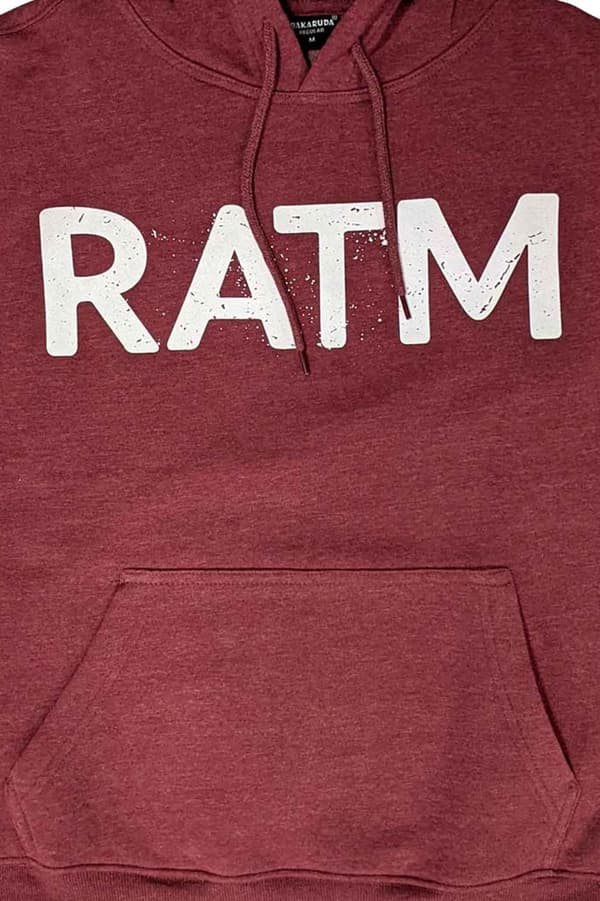 Rage Against The Machine Hoodie Battle 99 Official Unisex Marroon Red Pullover