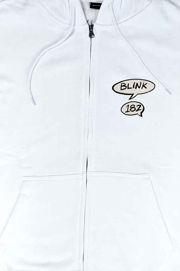Blink-182 Hoodie Roger Rabbit Band Logo Official Unisex White Zipped