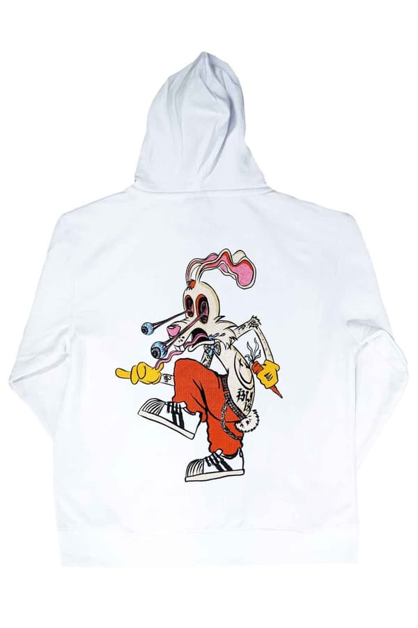 Blink-182 Hoodie Roger Rabbit Band Logo Official Unisex White Zipped