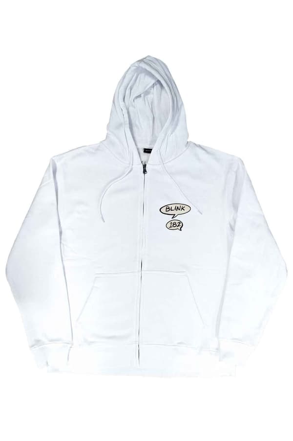 Blink-182 Hoodie Roger Rabbit Band Logo Official Unisex White Zipped